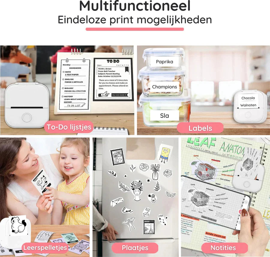 50% KORTING |  Mini Printer™ + gratis printpapier | De printer die nooit inkt nodig heeft!