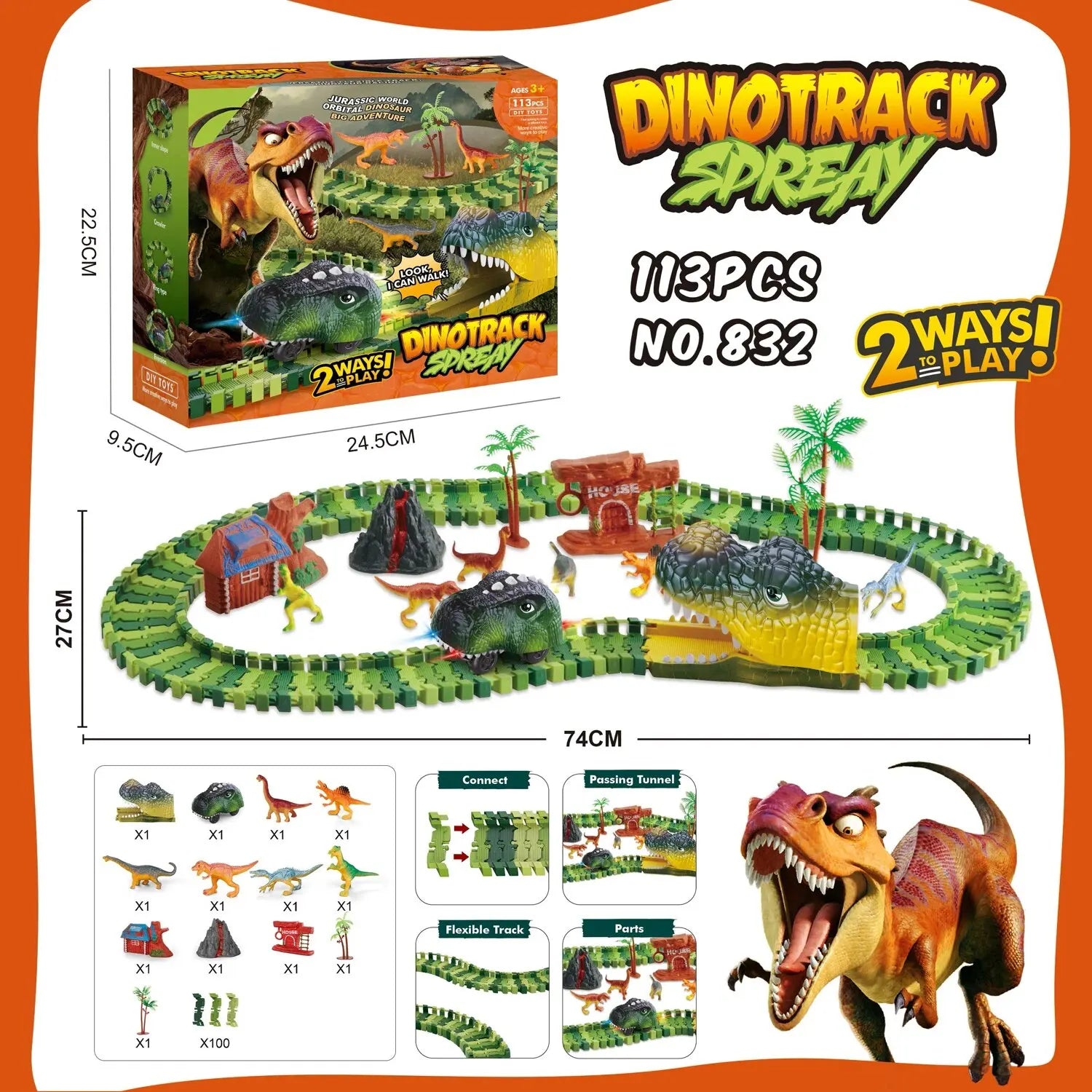 50% Korting | DinoTrack™ - Flexibel railspoor speelgoedset