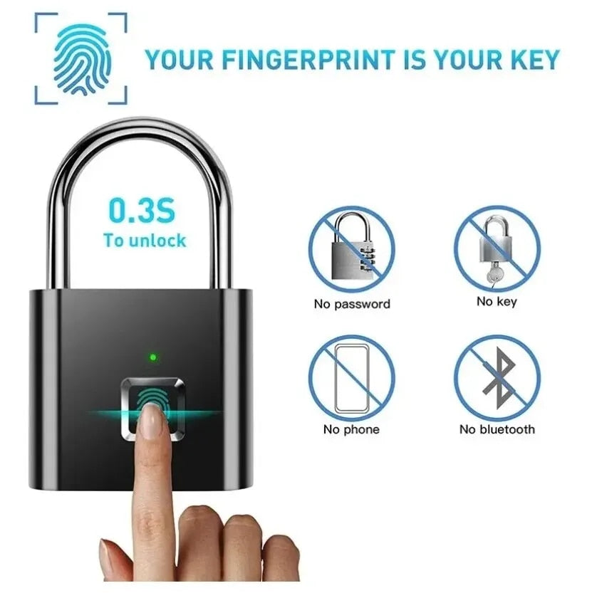 50% KORTING | SmartGuard™ - Biometrisch Hangslot met Vingerafdruktechnologie